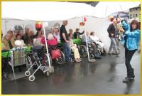 Singing in the rain.