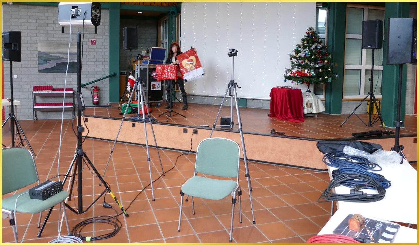 Filmset zur Weihnachtsshow.